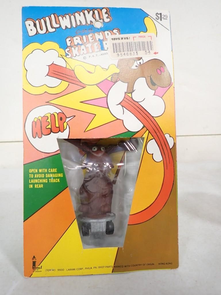Vtg 1971 Bullwinkle and Friends Skate Racer in Original Package Rocky and Bullwinkle Jay Ward: Vintage 1971 Bullwinkle and Friends Bullwinkle J Moose Skate Racer in Original Package but package has a damaged plastic bubble on the back. Rocky and Bullwinkle Jay Ward