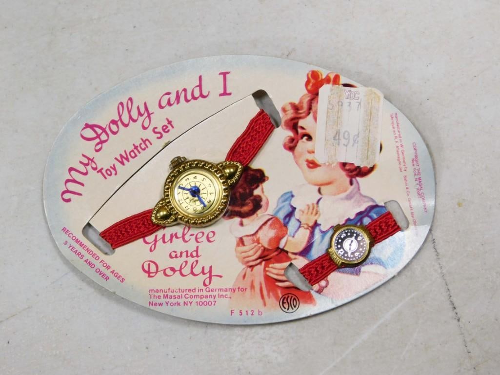Vintage My Dolly and I Toy Watch Set  Girl-ee and Dolly New on Original Card by The Masal Company (1 of 4)