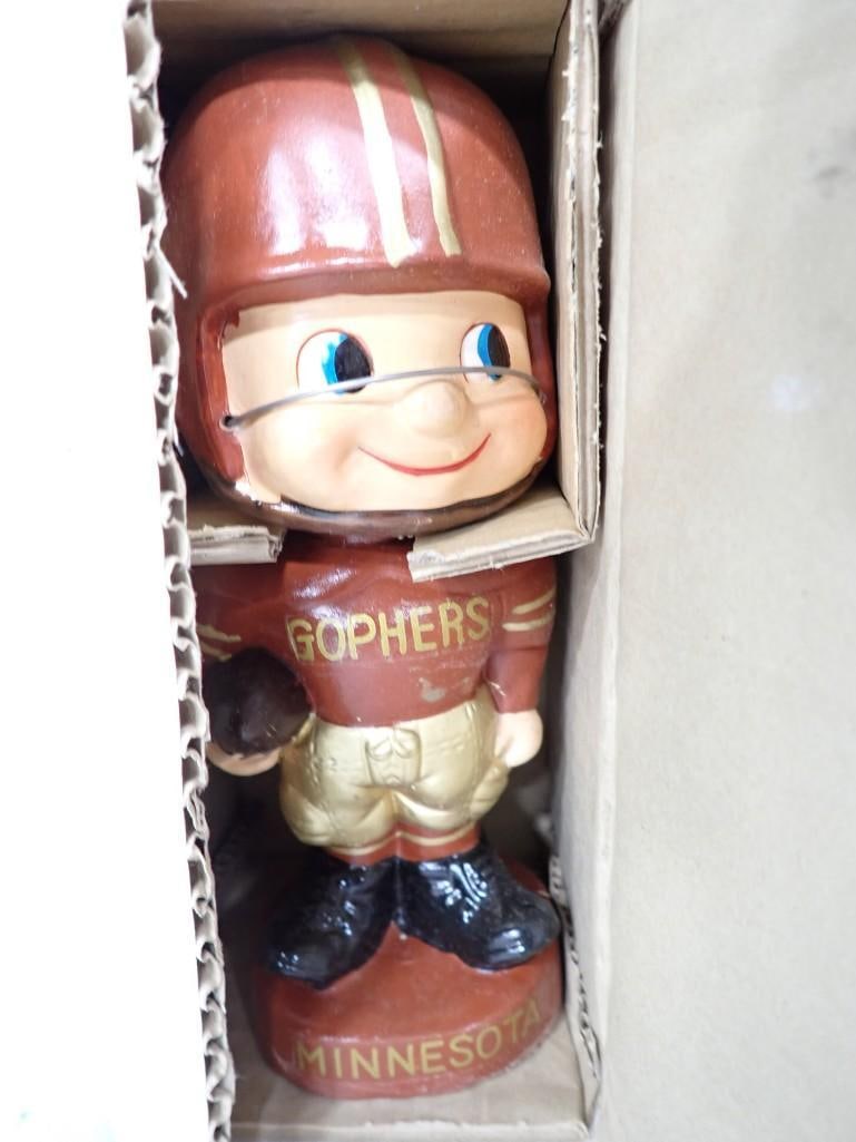 Vtg 1960s Gophers Your Favorite Football Team Bobblehead in Original Box (1 of 5)