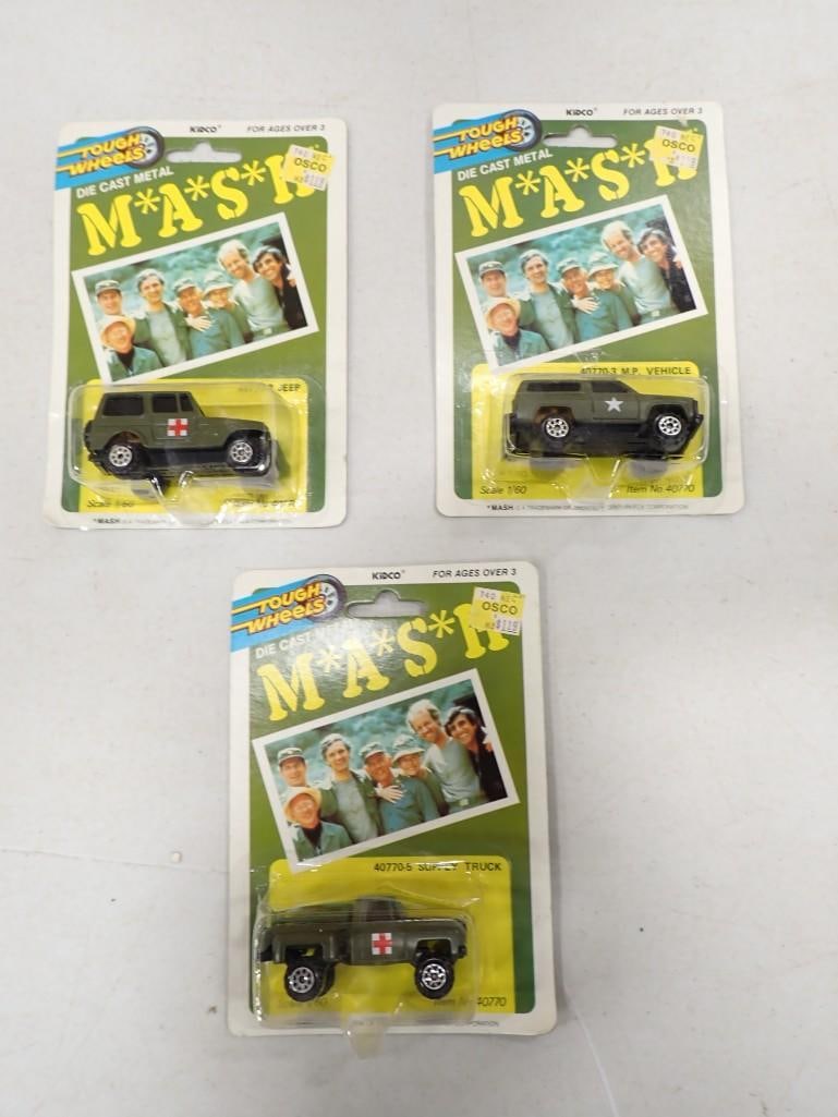 3 Vintage Tough Wheels Die Cast Metal MASH Trucks and Vehicles NOS New Old Stock: 3 Vintage Tough Wheels Die Cast Metal MASH Trucks and Vehicles NOS New Old Stock