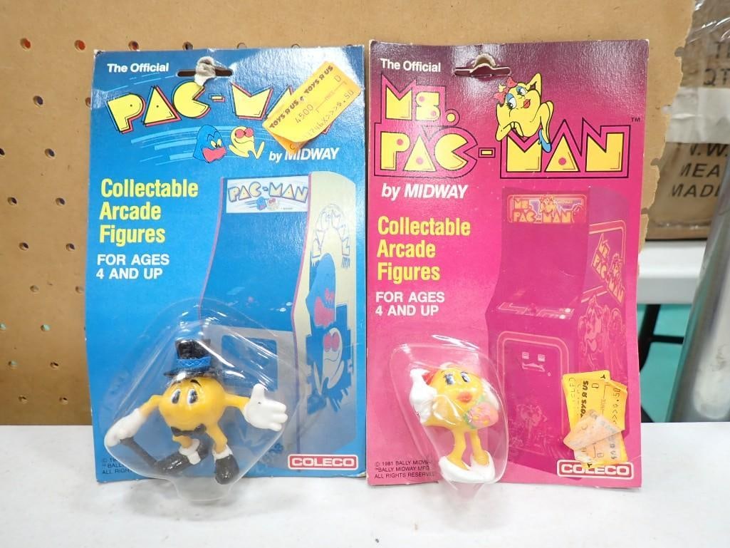 Vintage Coleco Pac Man and Ms Pac Man Collectible Arcade Figures NOS New Old Stock (1 of 5)