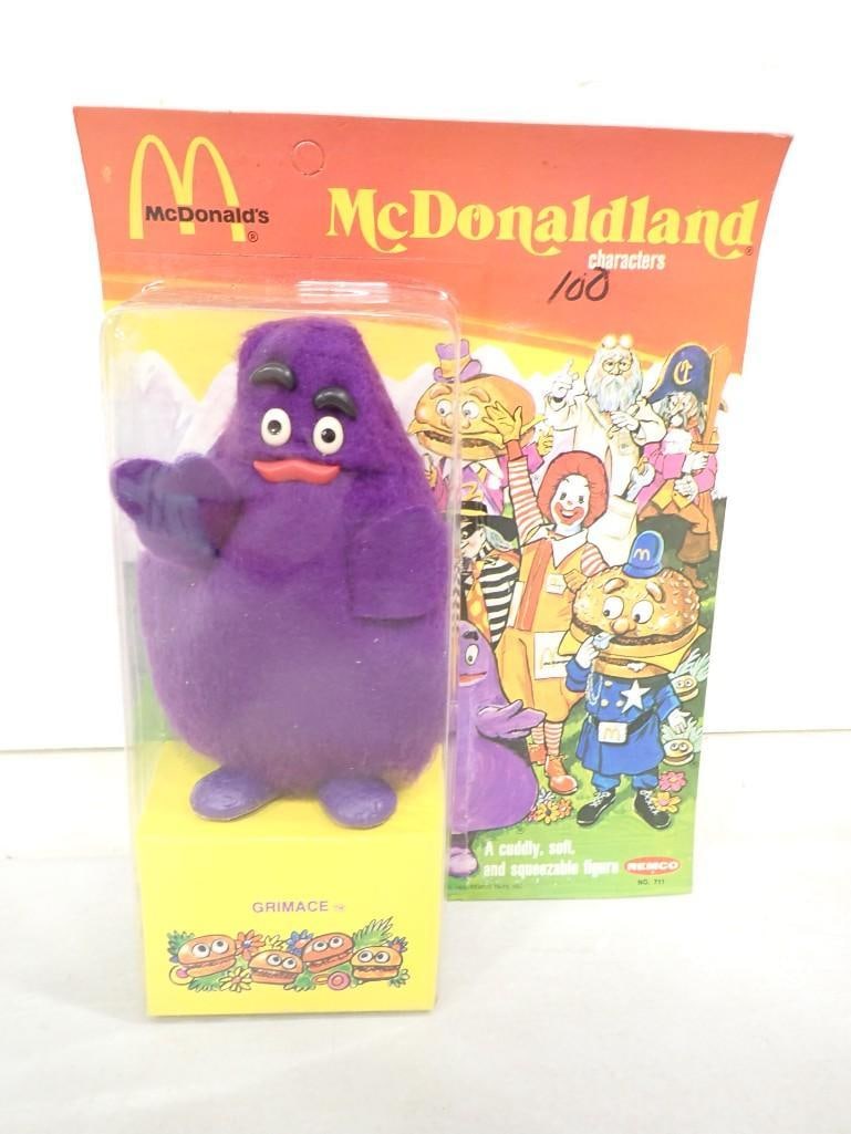 Vtg 1976 McDonald's Grimace McDonaldland Action Figure NOS Remco New Old Stock: Vintage 1976 McDonald's Grimace McDonaldland Action Figure Remco NOS New Old Stock . Package has some bending