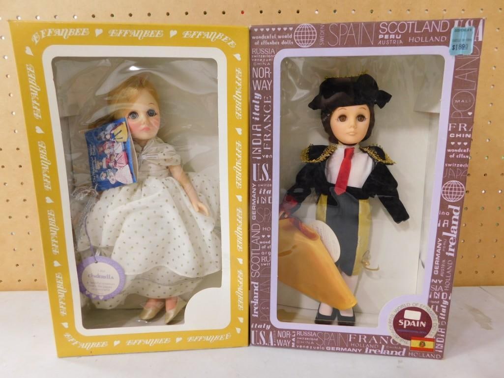 2 Vtg 1980s Effanbee Dolls incl Cinderella and Spain in Original Boxes: 2 Vtg 1980s Effanbee Dolls incl Cinderella and Spain in Original Boxes