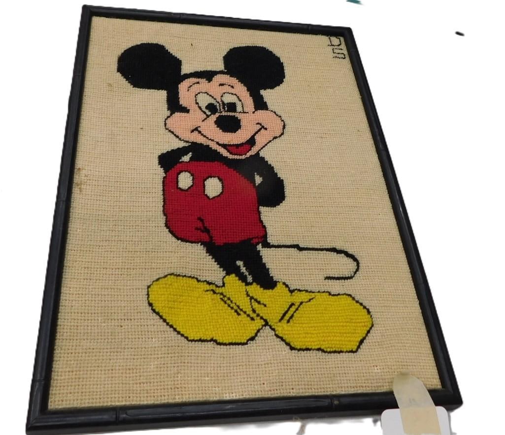 Framed Mickey Mouse Needle Point: Framed Mickey Mouse Needle Point