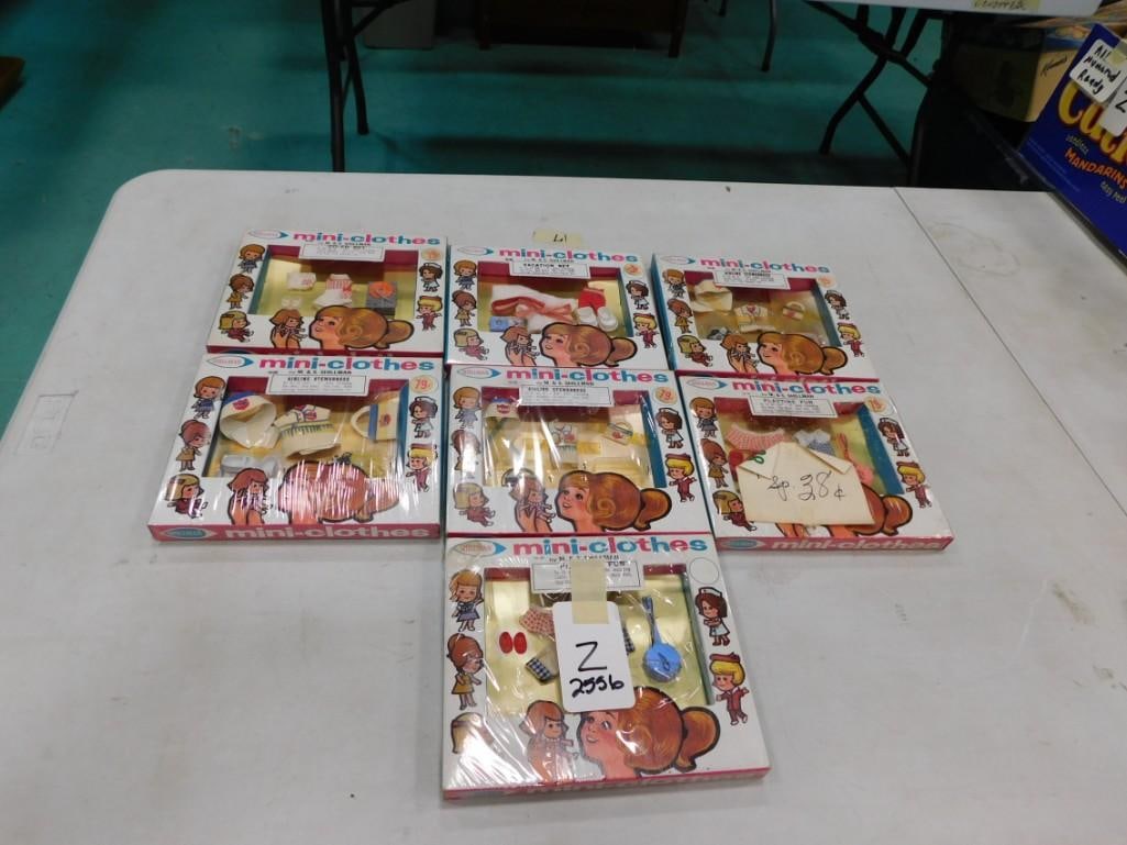 7 NOS Shillman mini-clothes for dolls including airline stwardess, vacation set, playtime fun, co-ed (1 of 6)