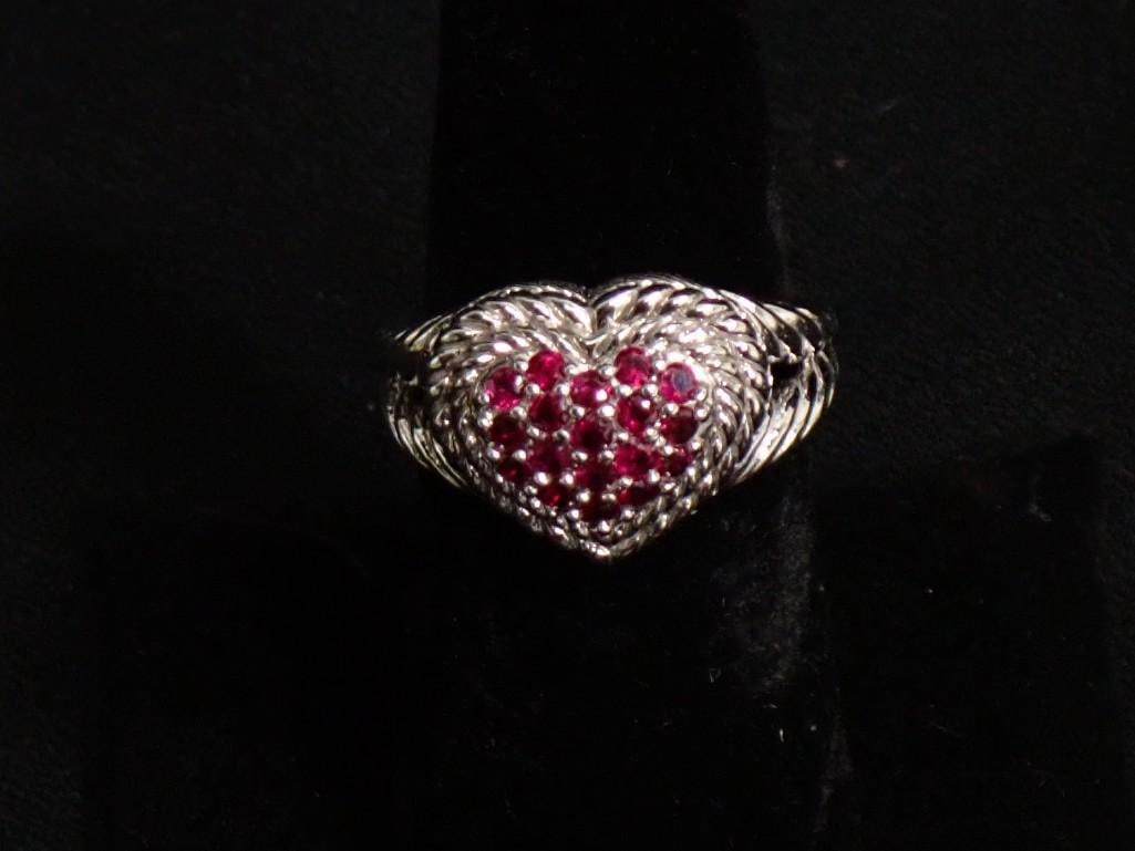 Judith Ripka Sterling Silver and Ruby Ring (1 of 8)