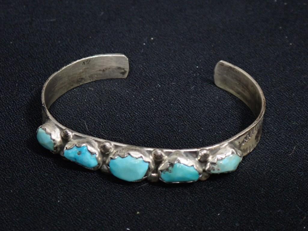 S.C. Nastacio Zuni Bracelet Sterling Silver and Turquoise (1 of 6)