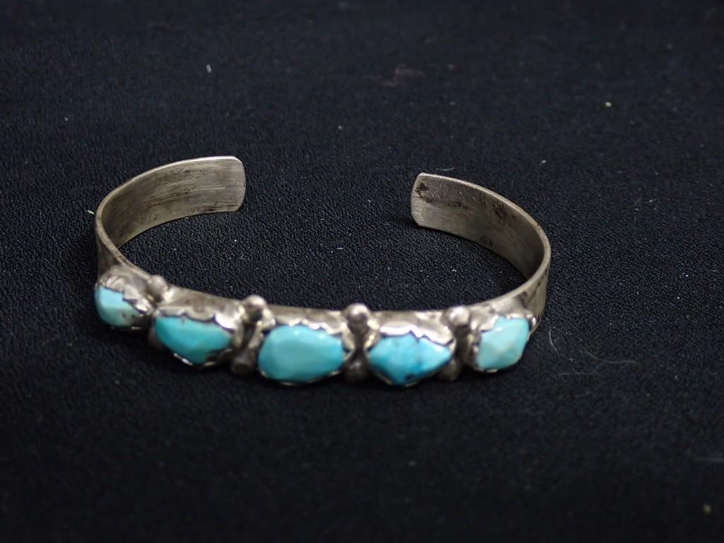 S.C. Nastacio Zuni Bracelet Sterling Silver and Turquoise (1 of 8)