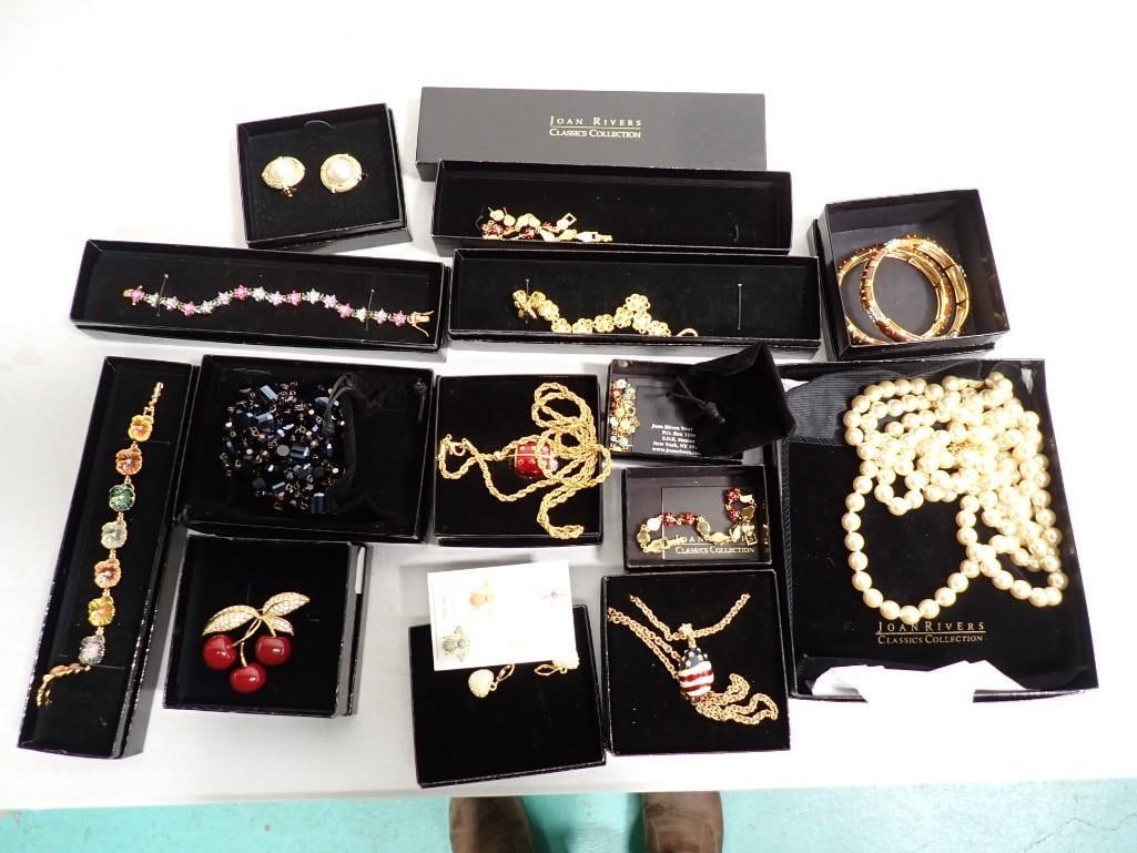 Lot of Joan Rivers Jewelry incl Cherry Brooch, Ladybug Bracelet, Flower Bracelet, etc (1 of 8)