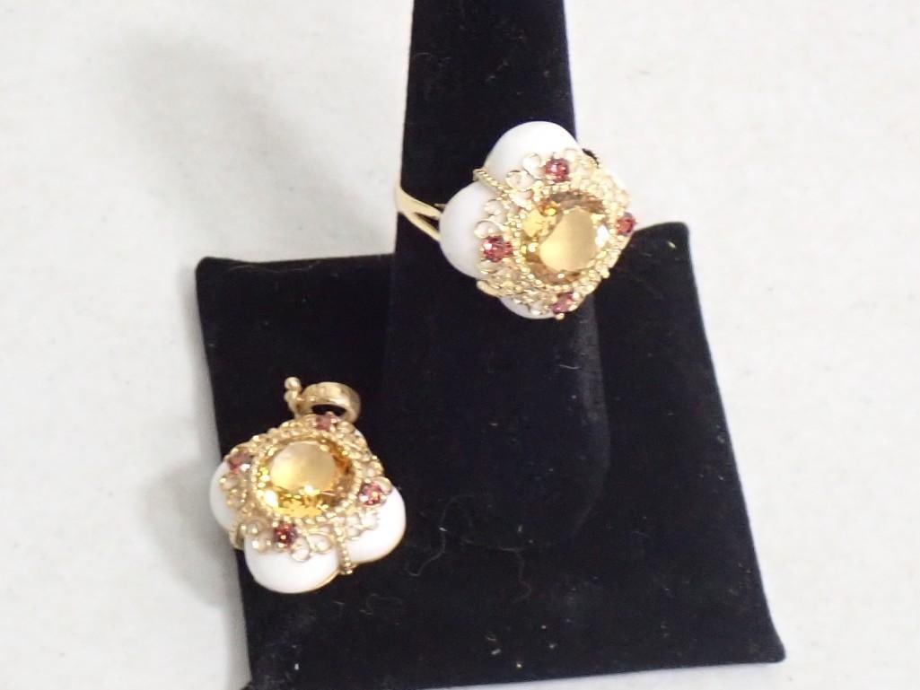 14K FP Ring and Pendant: Ring and Pendant marked 14K FP