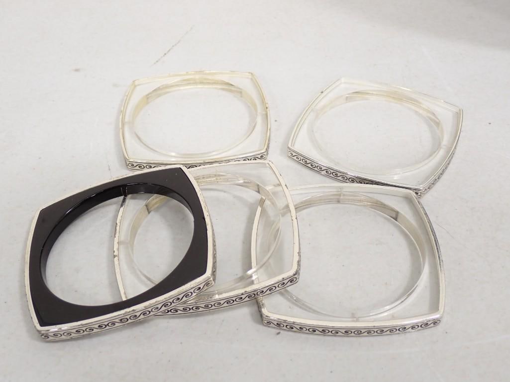 5 MCM Lucite and Metal Bracelets Mid Century Mod (1 of 7)