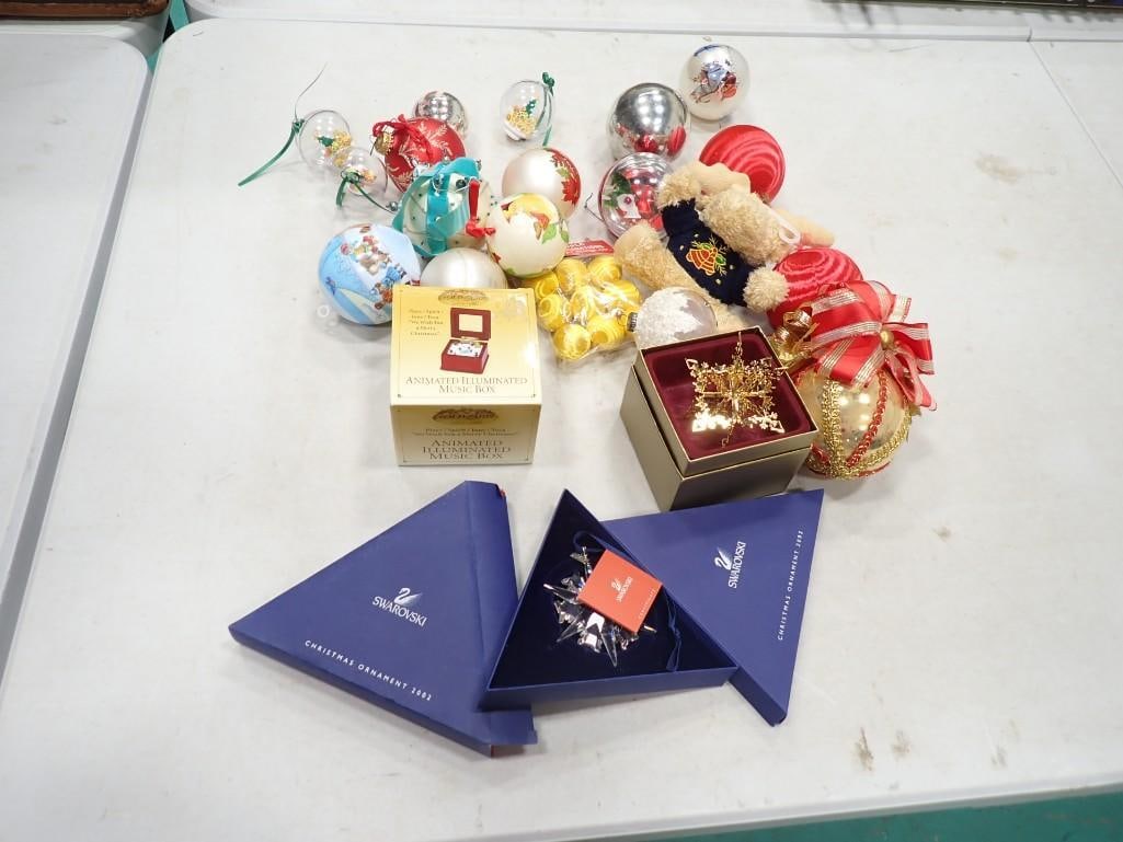 2002 Swarovski Ornament with Asst Vintage Christmas: 2002 Swarovski Ornament with Assorted Vintage Christmas