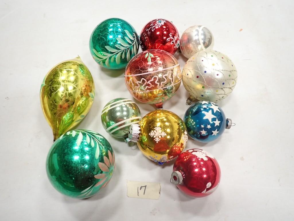 Vintage Christmas Ornaments incl Teardrop, Mercury Glass, etc: Vintage Christmas Ornaments incl Teardrop, Mercury Glass, etc