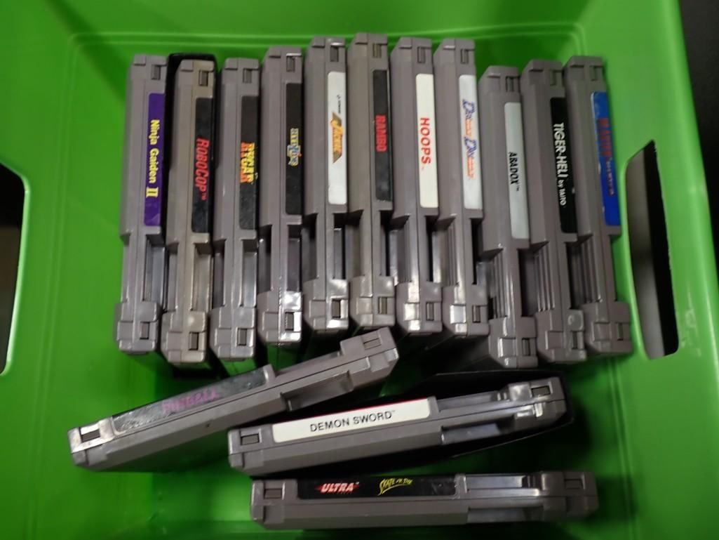 Lot of 13 NES Video Games incl Ninja Gaiden II, Jackal, Demon Sword, & More: Lot of 13 NES Video Games incl Ninja Gaiden II, Jackal, Demon Sword, & More Condition: untested