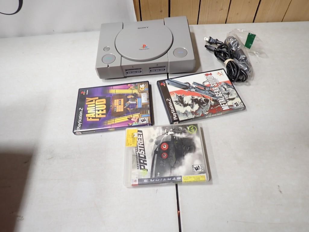 Lot of Mixed Video Games and Playstation 1 Console (1 of 5)