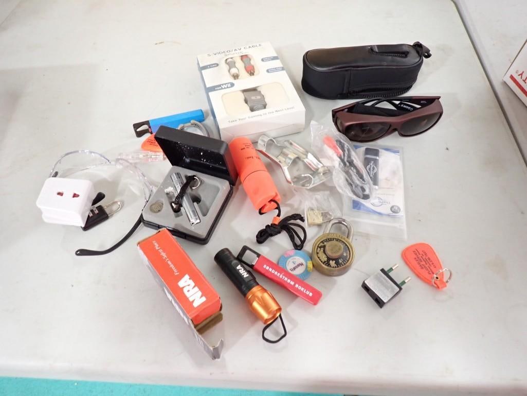 Misc Lot incl Flashlight, Key Chains, Glasses, Etc (1 of 10)