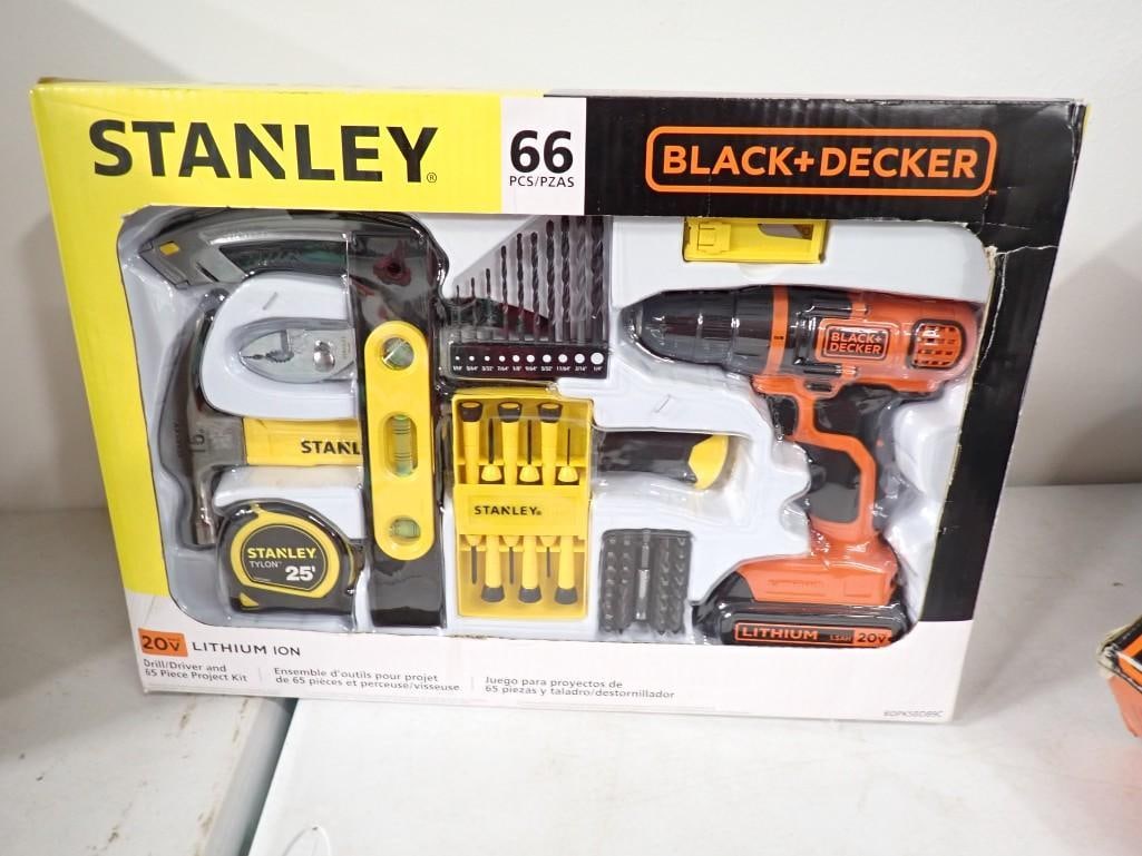 NIB Stanley Black & Decker 20v Drill 66 pc Combo Tool Set New in Box (1 of 6)