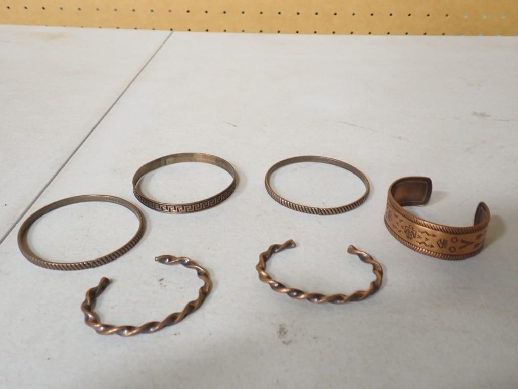 Lot of 6 Copper Bracelets: Lot of 6 Copper Bracelets