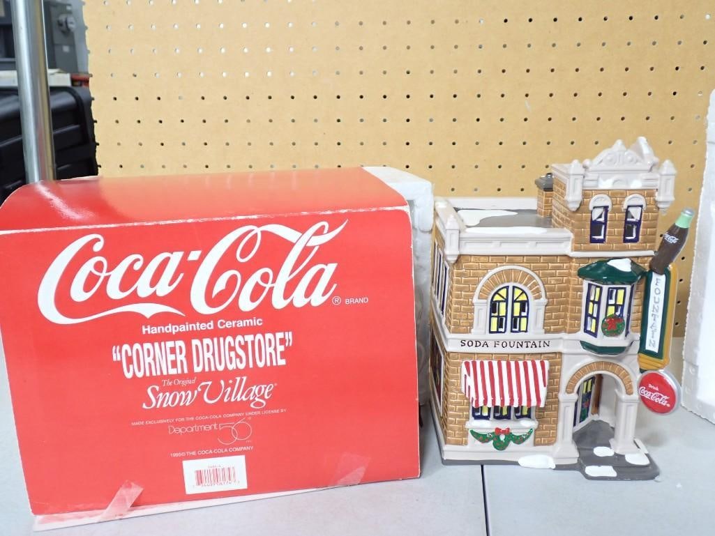 Dept 56 Coca-Cola Corner Drugstore - The Original Snow Village with Box (1 of 9)