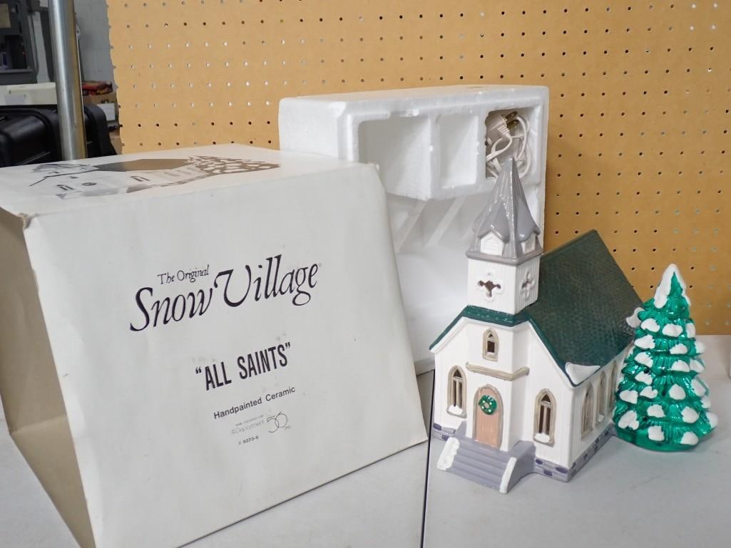 Dept 56 "All Saints" Ceramic House The Original Snow Village with box: Department 56 "All Saints" Ceramic House The Original Snow Village with box