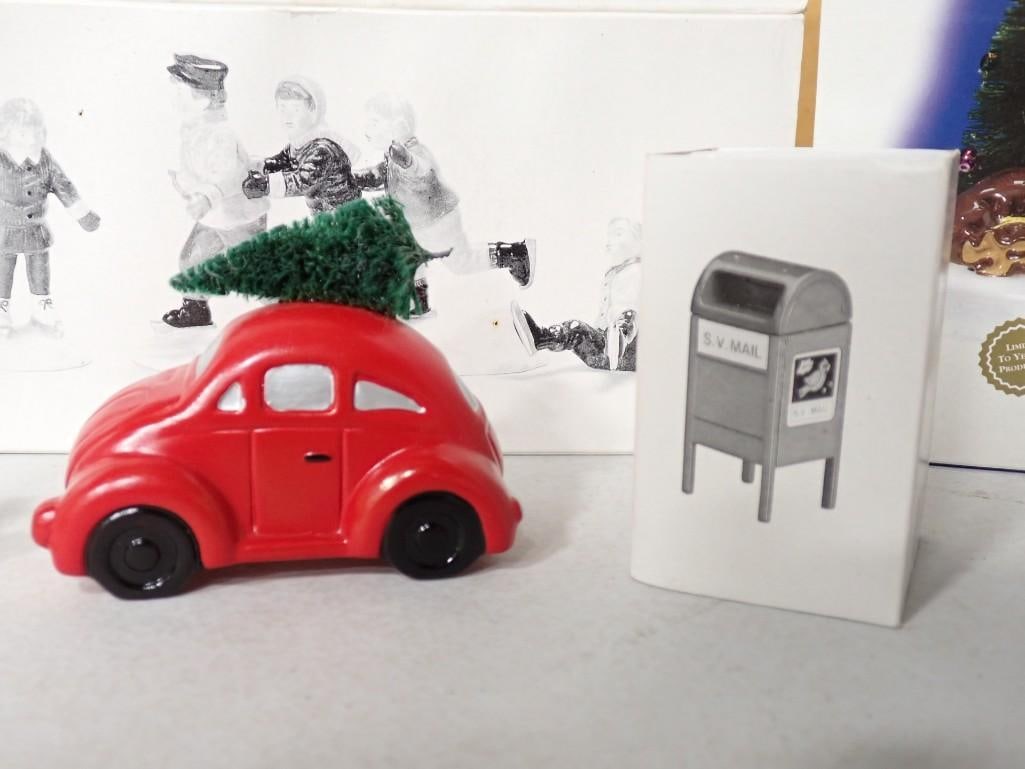 Dept 56 Accessories Lot including 1957 Chevy Bel Air, Mailbox, Snow Village Santa, People, etc.: Department 56 Accessories Lot including 1957 Chevrolet Bel Air, Mailbox, Snow Village Santa, People, etc.