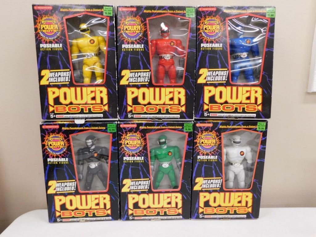 6 Vintage Masterbotix Power Bots Poseable Action Figures - New Old Stock 1994 Trendmasters (1 of 6)