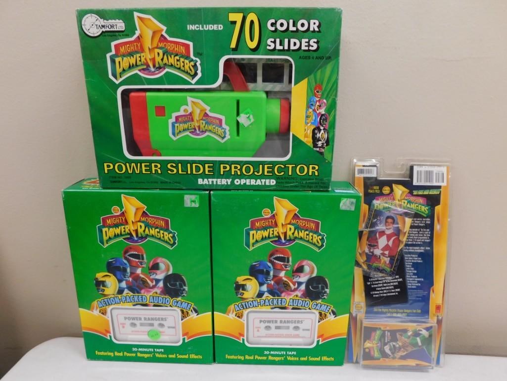 Assorted Vintage New Old Stock Mighty Morphin Power Rangers Toys including Power Slide Projector (1 of 7)