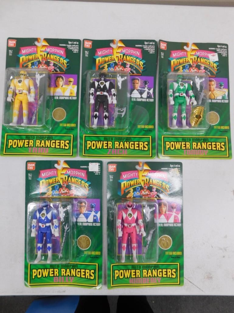 5 Vintage Bandai Mighty Morphin Power Rangers Action Figures - New Old Stock 1994 (1 of 5)