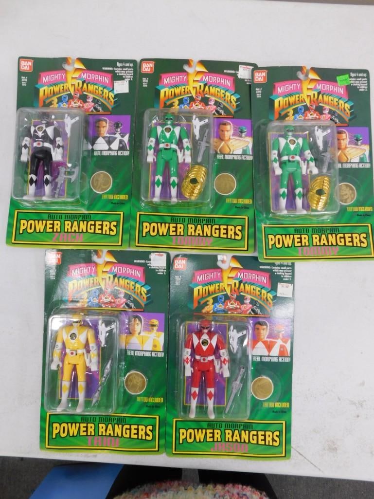 5 Vintage Bandai Mighty Morphin Power Rangers Action Figures - New Old Stock 1994 (1 of 5)