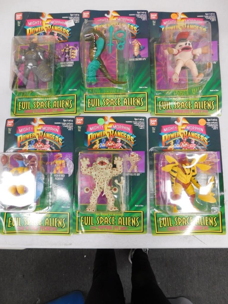 6 Vintage Bandai Mighty Morphin Power Rangers Evil Space Aliens - New Old Stock 1994 (1 of 6)