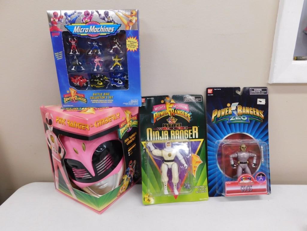 Vintage Mighty Morphin Power Rangers Lot including Micro machines, Ninja Ranger, Zeo, Pink Mask, etc: Vintage Mighty Morphin Power Rangers Lot including Micro machines, Ninja Ranger, Zeo Cogs, Pink Mask. New Old Stock including Bandai - 1990's