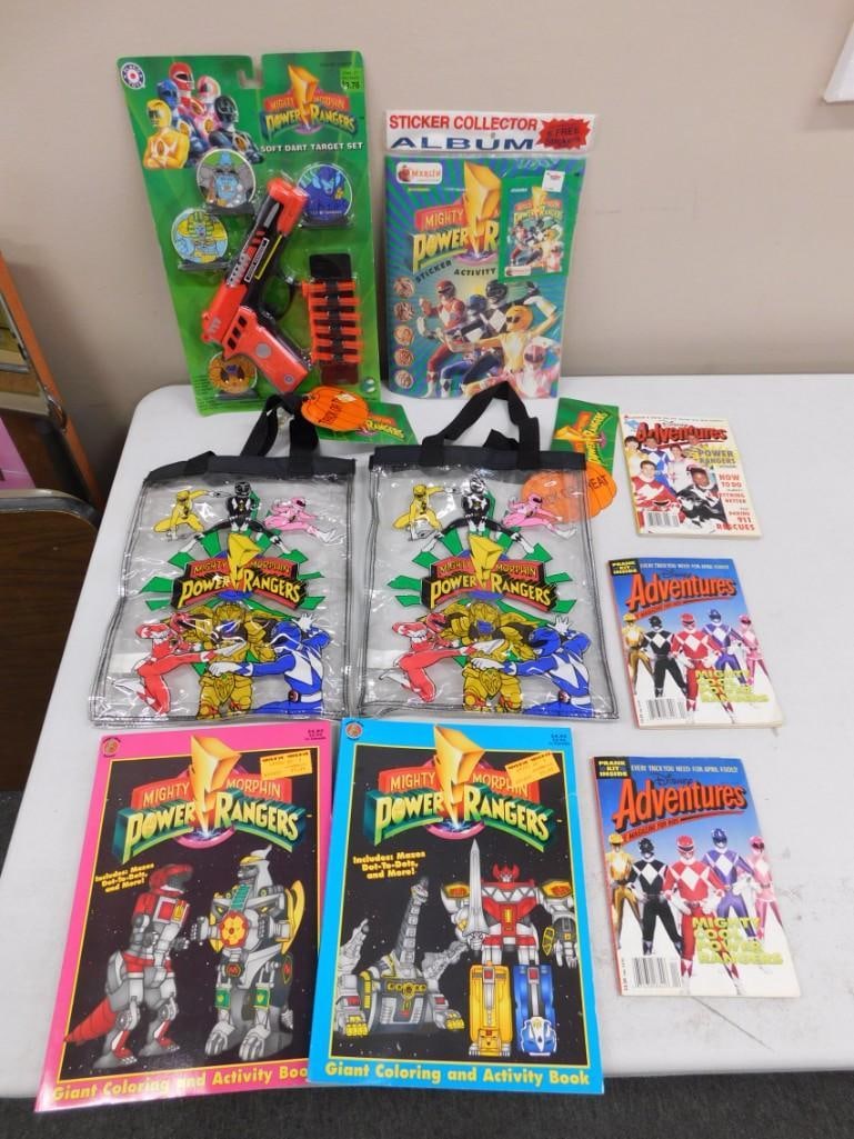 Vintage Mighty Morphin Power Rangers Toys New Old Stock including Target Set, Coloring Books (1 of 6)