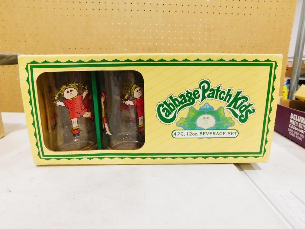 Vtg 1983 Cabbage Patch Kids 4 Pc Beverage Set Tumblers Drinking Glasses NOS New Old Stock (1 of 6)