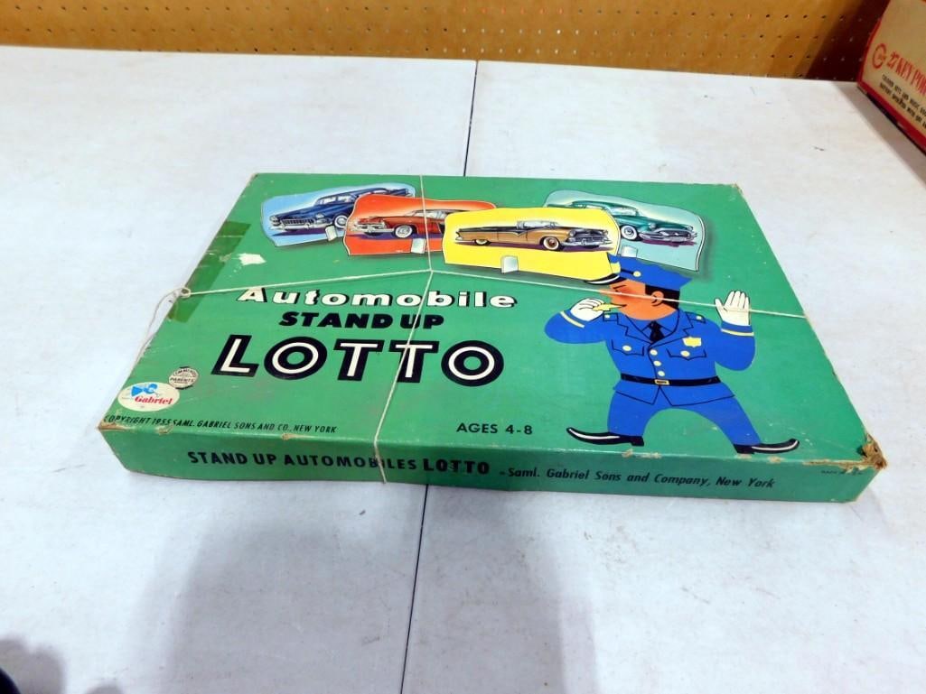 Vintage Automobile Stand Up Lotto Game with Box - comes with everything as shown 1955 Gabriel Sons: Vintage Automobile Stand Up Lotto Game with Box - comes with everything as shown 1955 Gabriel Sons