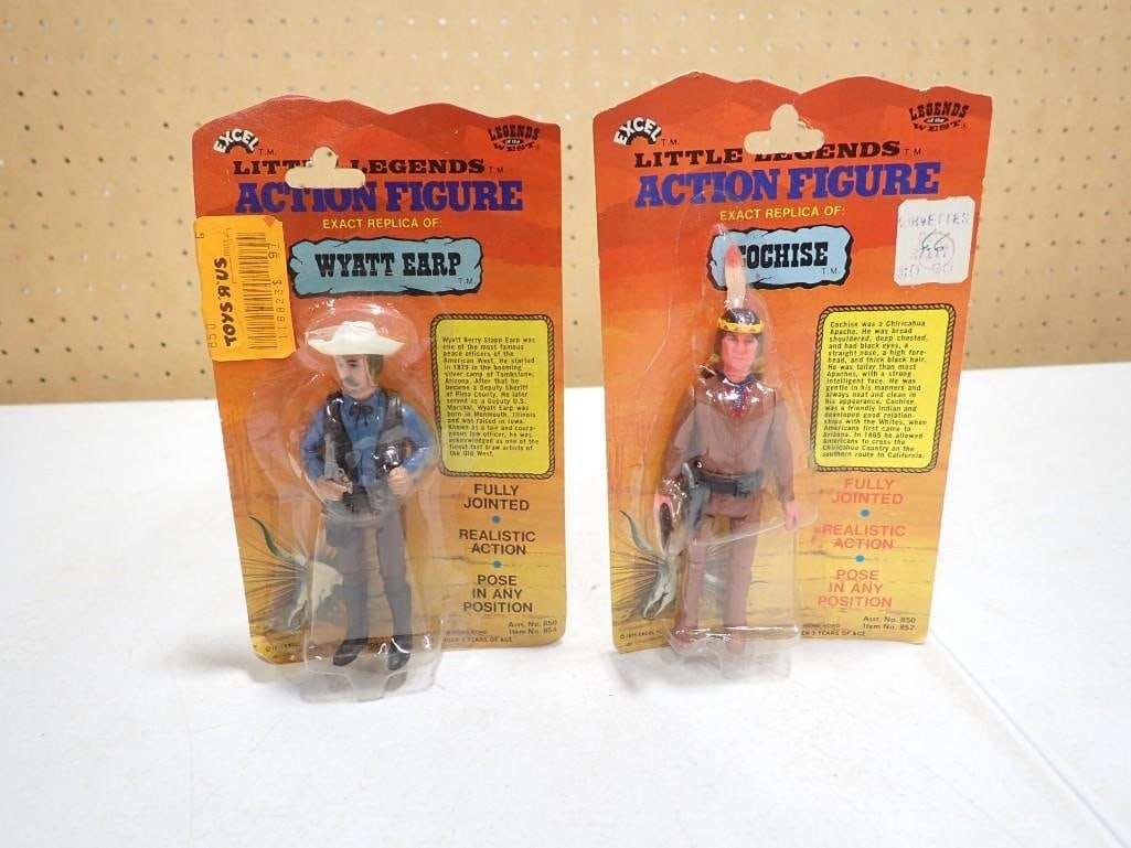 Vintage Legends of the West Little Legends Cochise and Wyatt Earp Action Figures NOS New: Vintage Legends of the West Little Legends Cochise and Wyatt Earp Action Figures NOS New Old Stock