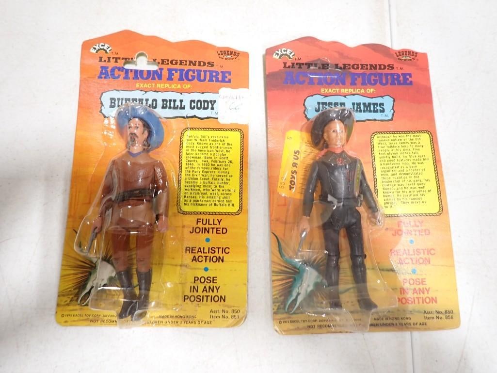Vintage Legends of the West Little Legends Buffalo Bill Cody and Jesse James Action Figures NOS New (1 of 5)