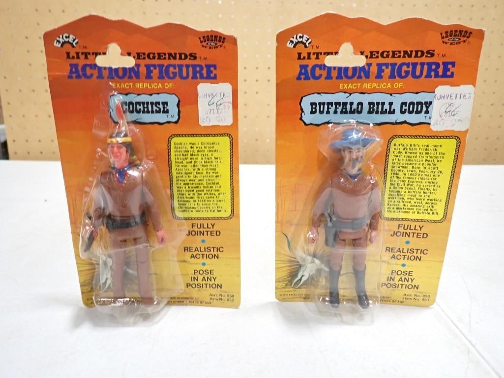 Vintage Legends of the West Little Legends Cochise and Buffalo Bill Cody Action Figures NOS New: Vintage Legends of the West Little Legends Cochise and Buffalo Bill Cody Action Figures NOS New Old Stock