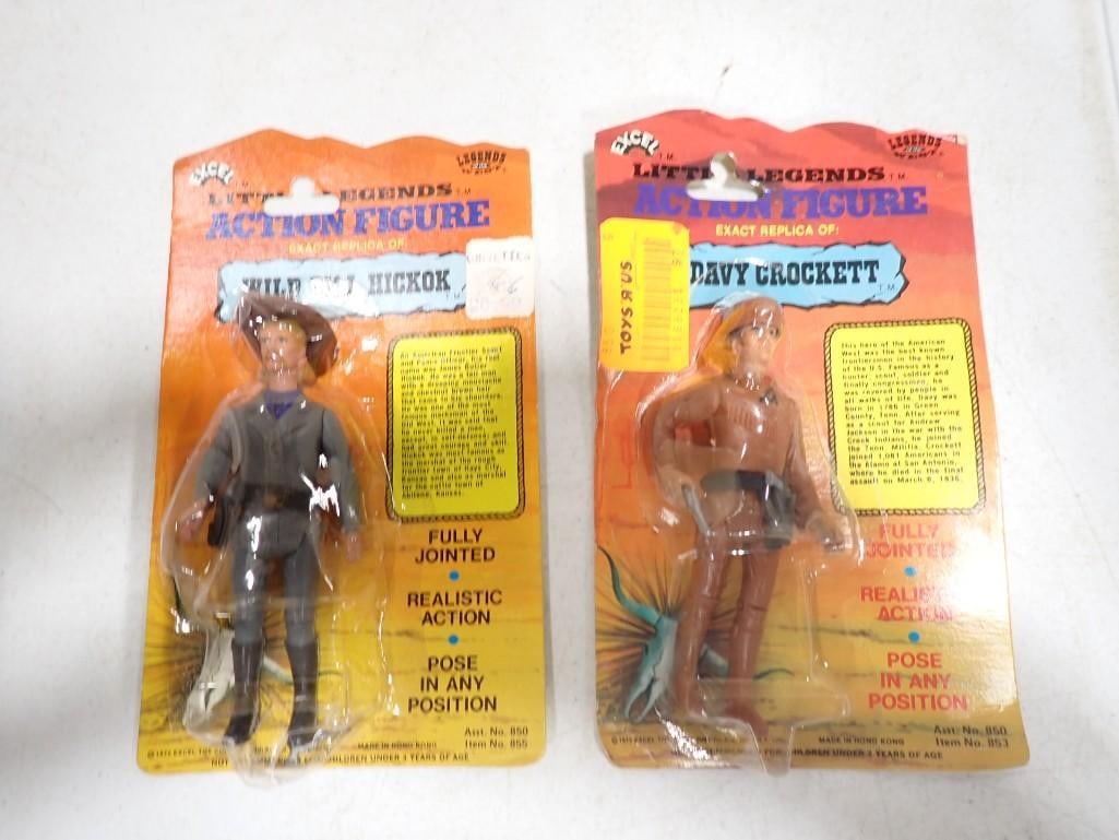 Vintage Legends of the West Little Legends Davy Crockett and Wild Bill Hickok Action Figures NOS New: Vintage Legends of the West Little Legends Davy Crockett and Wild Bill Hickok Action Figures NOS New Old Stock