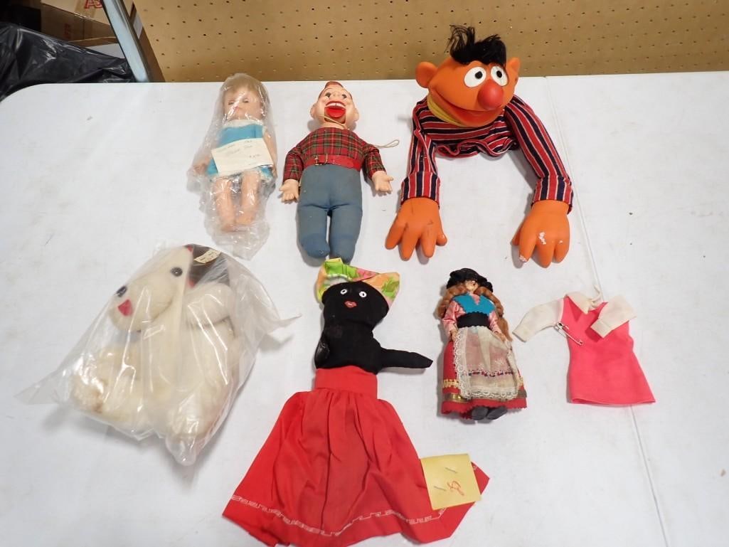 Vintage Dolls, Ernie from Sesame Street Puppet, Howdy Doody Ventriloquist Doll, etc (1 of 6)
