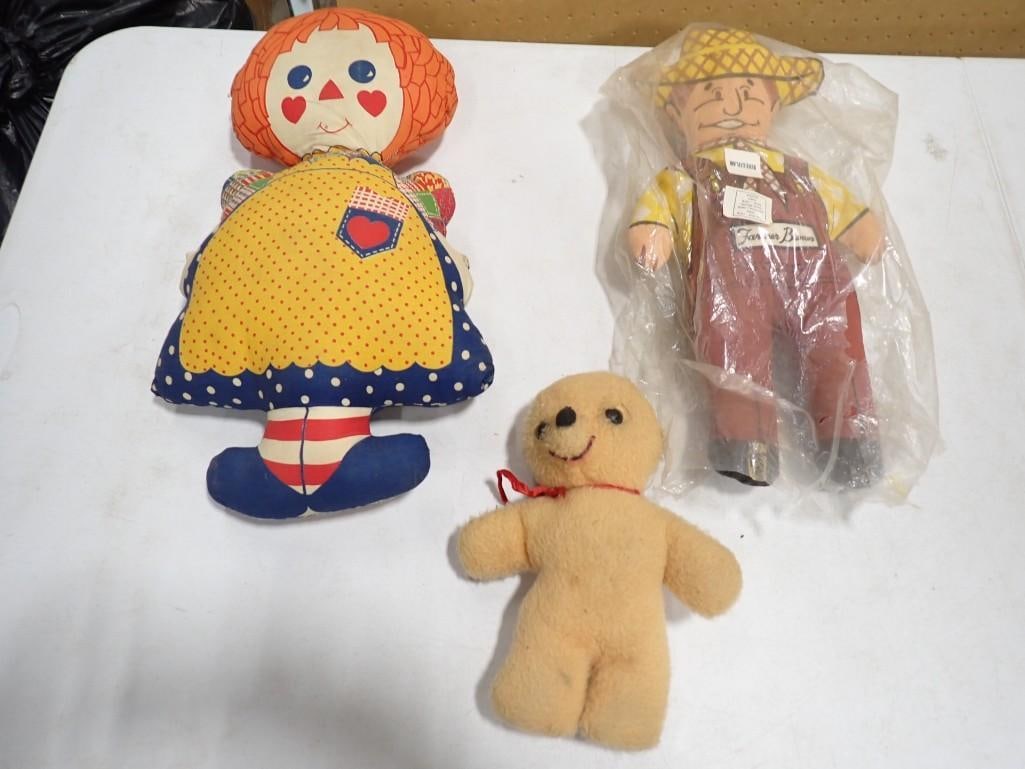 Vintage Dolls and Plush incl Farmer Brown: Vintage Dolls and Plush incl Farmer Brown