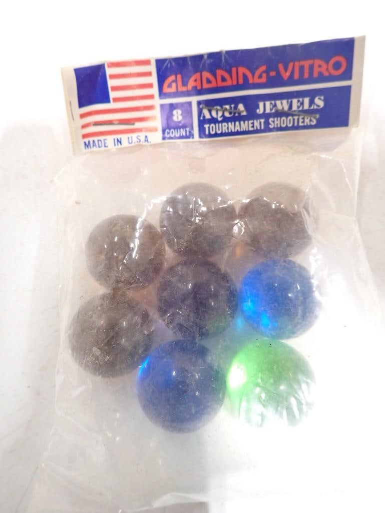 Vintage Gladding Vitro Jewelry Tournament Shooters Marbles NOS New Old Stock: Vintage Gladding Vitro Jewelry Tournament Shooters Marbles NOS New Old Stock