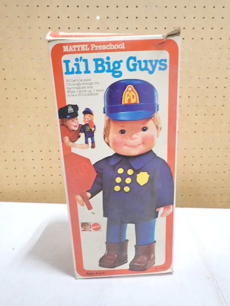 Vtg 1975 Li'l Big Guys Policeman Doll by Mattel in Original Box: Vintage 1975 Li'l Big Guys Policeman Doll by Mattel in Original Box