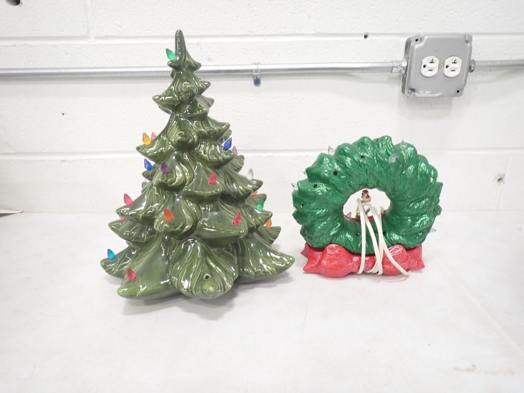 Vintage Ceramic Wreath and Christmas Tree (1 of 4)