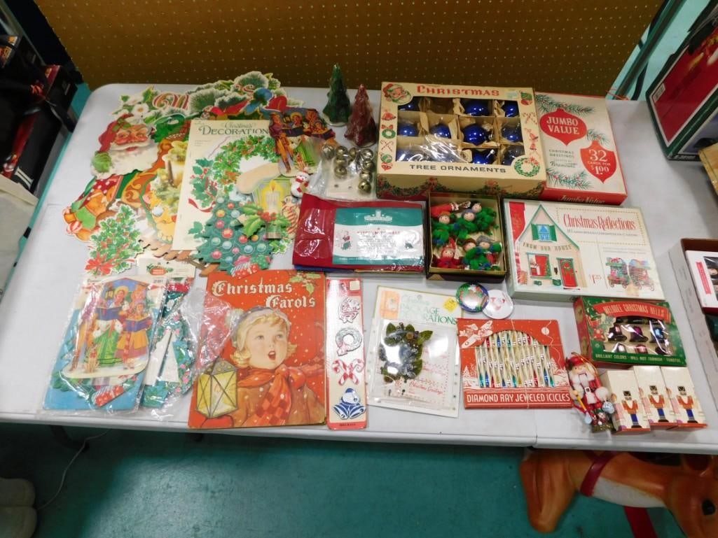 Vtg 1950-60s Christmas Elves, Ornaments, Cards, Decorations, Etc Lot (1 of 9)