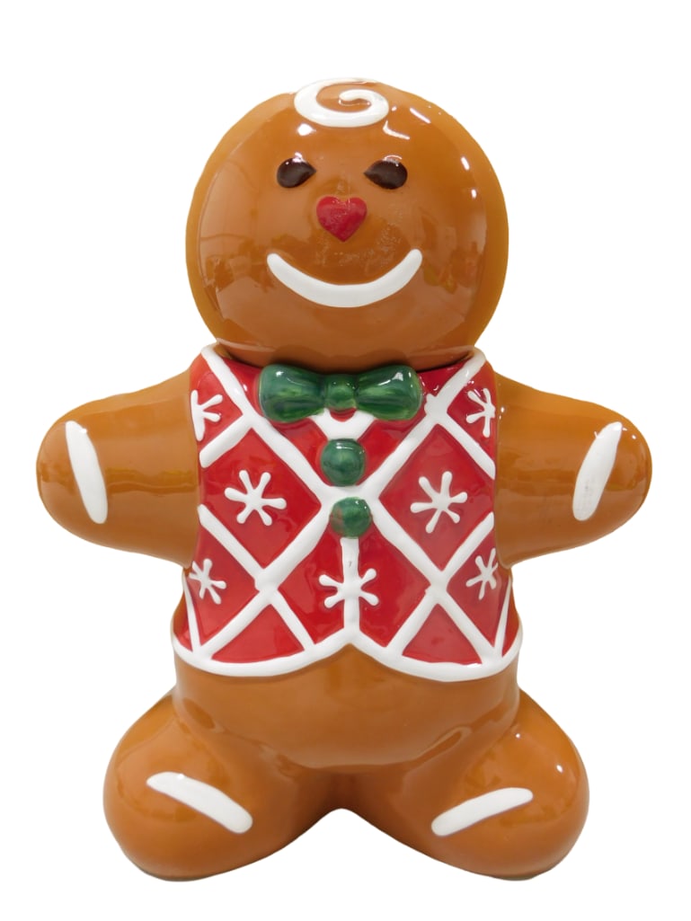 Gingerbread Man Cookie Jar Ceramic Harry & David 2009 (1 of 4)