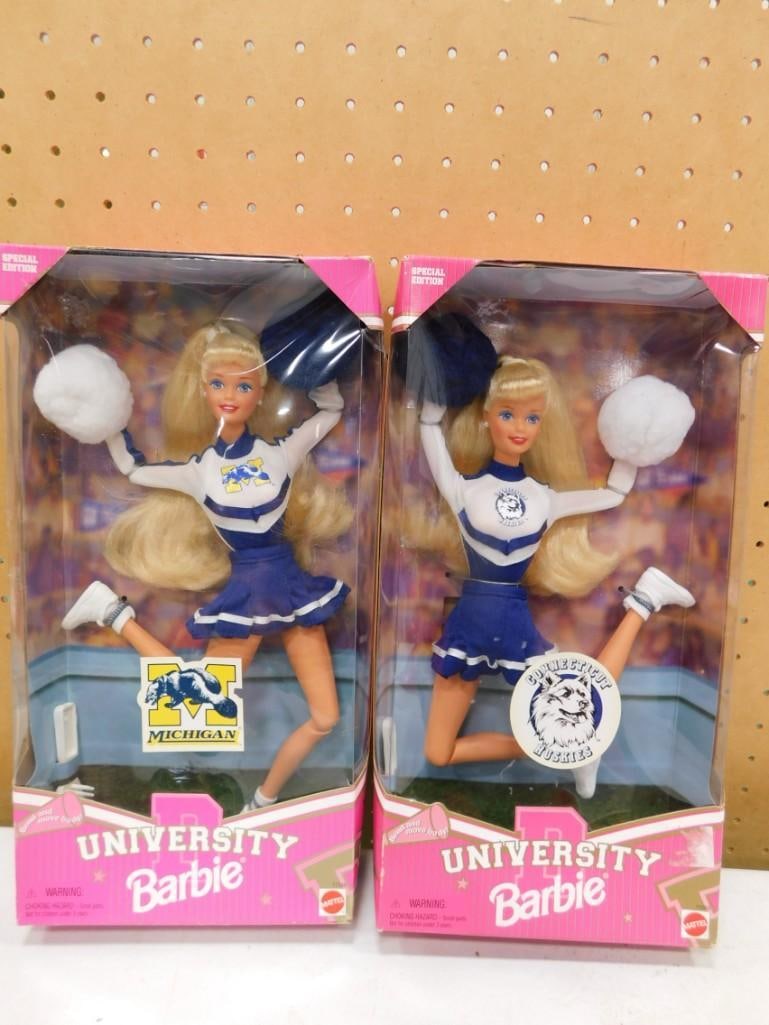 2 University Barbie Dolls incl University of Michigan Wolverines and UConn Huskies (1 of 4)