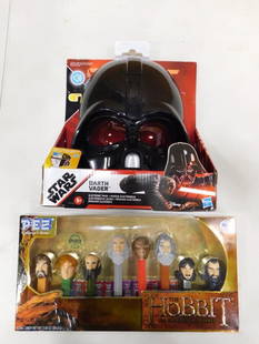 Star Wars Darth Vader Electronic Mask and The Hobbit Pez Dispensers Gift Set Both New in P: Star Wars Darth Vader Electronic Mask and The Hobbit Pez Dispensers Gift Set Both New in Package . Darth Vader Mask talks