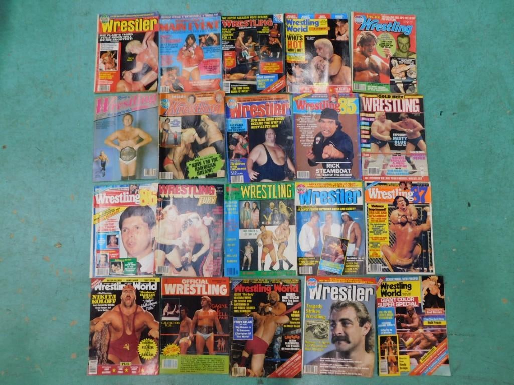 20 Vtg 1980s Wrestling, Wrestler WWE, WWF, WCW, etc Magazines Lot (1 of 5)