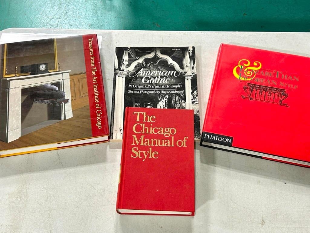 Hardcover books including Chicago Manual of Style, American Gothic, Art Institute of Chicago,: Hardcover books including Chicago Manual of Style, American Gothic, Art Institute of Chicago,Elizabe Than Jacobean Style