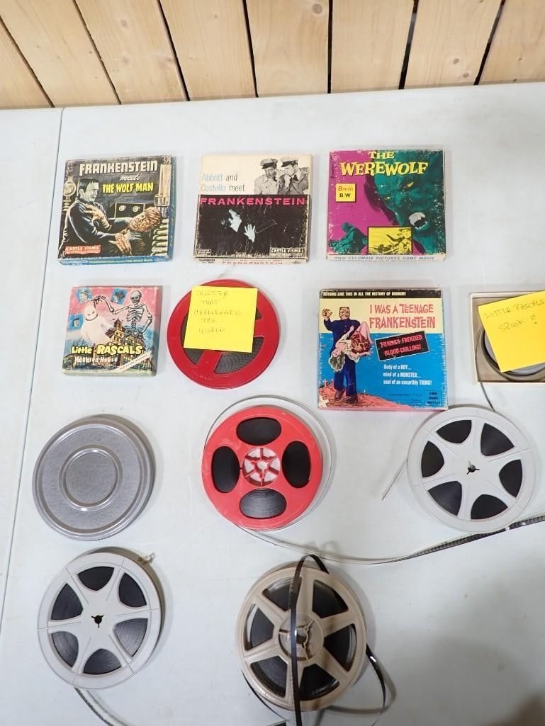 Vintage 8 MM Movies including Little Rascals, Frankenstein, The Werewolf, Monster that Challenged (1 of 8)